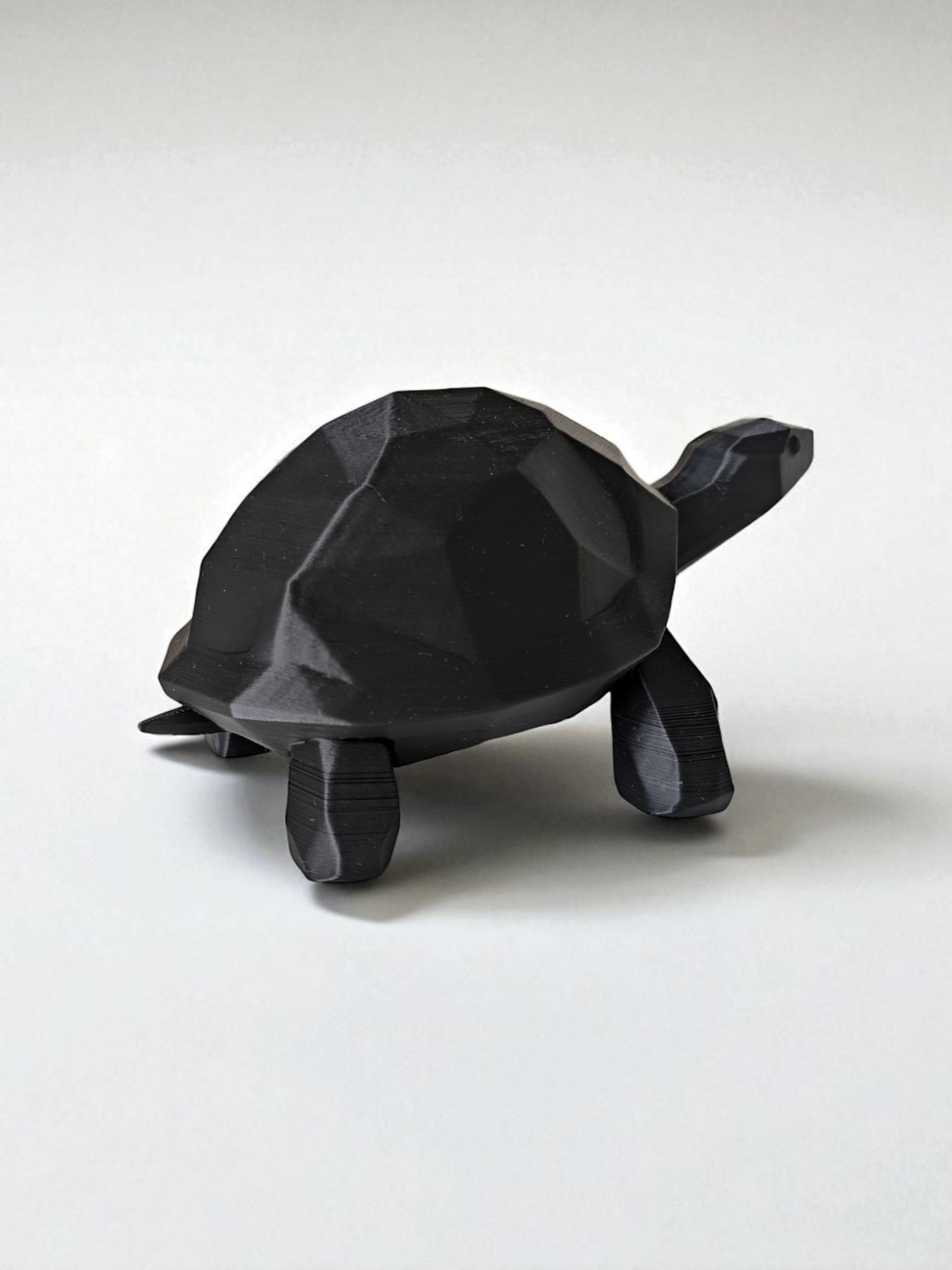 Walking Low Poly Turtle Sculpture - Side View